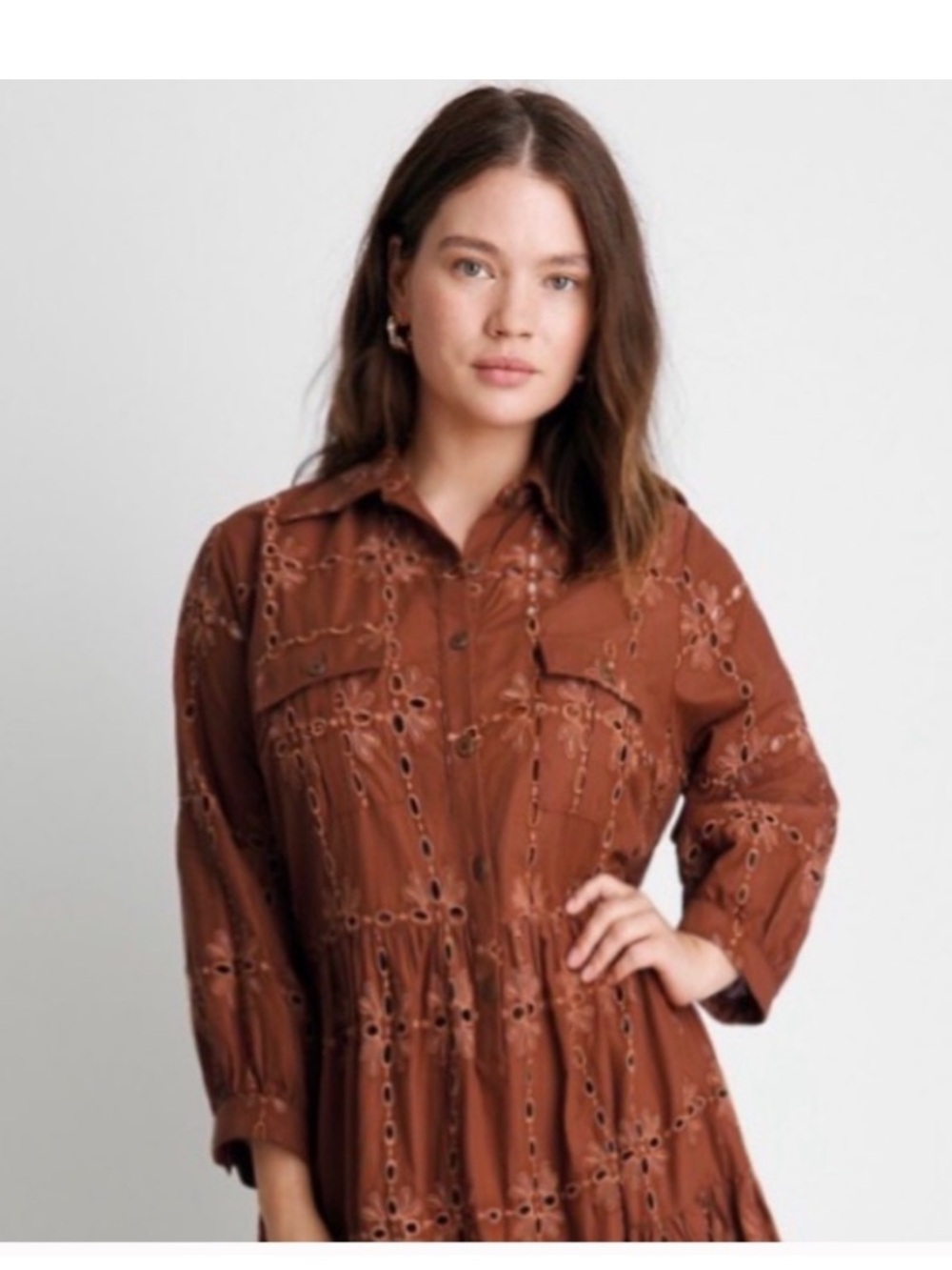 Anthropologie x Eva Franco Josie Eyelet babydoll tunic